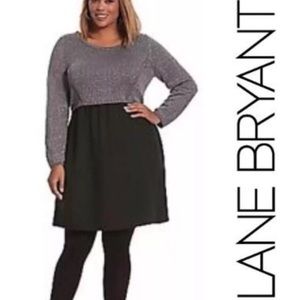 Lane Bryant Silver Black Sweater Dress